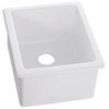 Elkay ESWU1517WH  Fireclay 16-3/8" x 18-7/8" x 10-1/8" Single Bowl Undermount Bar Sink White