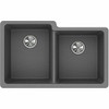 Elkay EELGU250RGS0 Quartz Classic 33" x 20-1/2" x 9-1/2", Offset Double Bowl Undermount Sink, Greystone