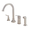 Danze DD409112SS D409112SS Melrose 1H High-Rise Kitchen Faucet w/ Soap Dispenser & Spray 1.75gpm Aeration/2.2gpm Spray Stainless Steel 