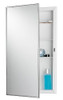 Jensen R781045 16X26 Recess Mount Plastic Body Medicine Cabinet With A Stainless Steel Frame And 3 Fixed Plastic Shelves