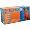 Ammex AMXGWON46100 Gloveworks HD Orange Nitrile Gloves Large