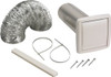 Broan WVK2A Broan Wall Vent Kit, 5' of 4" flexible aluminum duct, louvered Wall Cap for 4" round duct connection, 4" to 3" reducer, 4" dia. connector, (2) 4" dia. clamps, screws for attachment