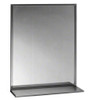 Bobrick 1651824 165 Series 430 Stainless Steel Channel Frame Glass Mirror, Bright Finish, 18" Width x 24" Height