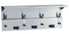 Bobrick 239x34  304 Stainless Steel Utility Shelf with Mop/Broom Holders and Rag Hooks, Satin Finish, 34" Length x 8" Width x 13" Height