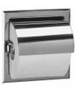 Bobrick 6697  Stainless Steel Recessed Toilet Tissue Dispenser with Hood and Mounting Clamp, Satin Finish, 6-1/8" Width x 6-1/8" Height