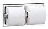 Bobrick 697  304 Stainless Steel Recessed Dual Roll Toilet Tissue Dispenser with Mounting Clamp, Bright Finish, 12-5/16" Width x 6-1/8" Height