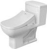 Duravit 113010001 0 One-piece toilet D-Code, white, with single-flush piston valve, left trip lever, elongated