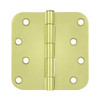 Deltana S44R53 4 in. x 4 in. x 0.63 in. Radius Residential Steel Hinge - Pair (Set of 10) (Polished Brass)