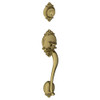 SCHLAGE F58BRK609 F58-BRK Brookshire Keyed Handleset Single Cylinder (Interior Side Sold S, Antique Brass