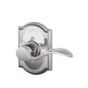 SCHLAGE F170ACC625CAMRH Lock Company Polished Chrome Single Dummy Accent Door Lever with the Decorative Camelot Rose for Right Handed Doors