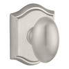 Baldwin ENELLTAR150 Reserve Entry Ellipse Knob and Traditional Arch Rose Satin Nickel Finish