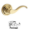 Baldwin PSCURTAR003  Reserve Passage Curve with Traditional Arch Rose in Lifetime Brass Finish