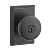 Baldwin ENRUSRSR481 Reserve Entry Rustic Knob and Rustic Square Rose Dark Bronze Finish