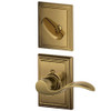 SCHLAGE F59ACC609ADDLH F59 Accent With Addison Rose Left Hand Interior Active Trim with 12326 Latch and 10027 Strike Antique Brass Finish