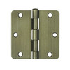 Deltana S35R44 3.5 in. x 3.5 in. Steel Hinge w Residential Thickness - Pair (Set of 10) (Brushed Brass).