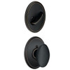 SCHLAGE F94SIE716WKF Lock Company Siena Knob Dummy Interior Pack with Deadbolt Cover Plate and, Aged Bronze