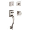 Baldwin SCNAPXROUTSR150  Reserve Single Cylinder Handleset Napa x Round with Traditional Square Rose in Satin Nickel Finish.