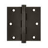 Deltana DSB3510B  Plain Bearing 3.5" x 3.5" Solid Brass Square Corner Plain Bearing Mortise Hinge - Pair