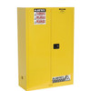 Justrite 942746 MANUFACTURING Yellow 18 Gauge CR Steel Sure-Grip EX Flammable Safety Cabinet, 2 Manual Close Doors, 45 gal Capacity, 65" H x 43" W x 18" D, 2 Shelves