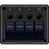 BLUE SEA SYSTEMS BS-8372 Sw Pnl, Contura w/ Breakers, 4 Sw, Black