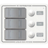BLUE SEA SYSTEMS BS-8274 Contura Water Resistant 12V DC Circuit Breaker Panel - White 3 Position