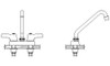 Delta 27C4233 Commercial 27C4 / 27C5 / 27C6 Two Handle 4"" Deck Mount Faucet 151466