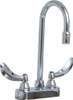 Delta 27C4844 ® LEAD-FREE DECK-MOUNTED KITCHEN FAUCET WITH GOOSENECK SPOUT AND WRISTBLADE HANDLES, 4-INCH CENTER