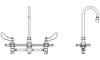 Delta 23C634-R4 Commercial 23C6 Two Handle Widespread Bathroom Faucet with Gooseneck Spout - Less Pop-Up 147505