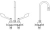 Delta 27C4955 Commercial 27C4 / 27C5 / 27C6 Two Handle 4"" Deck Mount Faucet 145504