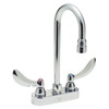 Delta 27T4844 Commercial 27T: Two Handle 4" Deck-Mount Faucet - Chrome