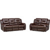 CAMBRIDGE 98503A2PC-UM Clark Two Piece Set: Sofa, Loveseat Living Room Furniture, Brown