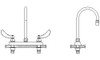 Delta 26C3974 Commercial 26C3 Two Handle 8"" Cast Deck Mount Faucet 141701