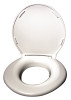 BIG JOHN PRODUCTS SX-0406563 Big John 1-W Oversized Toilet Seat with Cover and Stainless Steel Hinges – For Round Or Elongated Toilet Bowls – Weight Capacity 1,200 Pounds – White