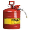 Justrite JUS7250120 7250120 AccuFlow 5 Gallon, 11.75" OD x 17.50" H Galvanized Steel Type II Red Safety Can With 5/8" Flexible Spout.