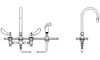 Delta 27C1934 Commercial 27C1 / 27C2 Two Handle 8"" Below Deck Mount Faucet with Hose and Spray 141535