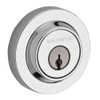 Baldwin DCCRD260 DC.CSD.260.6L.DS.CKY.KD Contemporary Round Double Cylinder Deadbolt, Polished Chrome DCCRD260 .