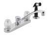 Delta P225LF Delta Faucet Kitchen Faucet Low Lead Two Handle 8 " Centers Chrome Finish