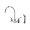 Pfister G136-500S Double Handle Kitchen Faucet with Side Spray Finish: Stainless Steel.