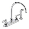 Delta P299575LF Delta Faucet Kitchen Faucet Low Lead Two Handle H Arc Spout Designer Series 8 " Centers Chrome Finish