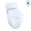Toto MW6243046CEFG#01  WASHLET+ Legato One-Piece Elongated 1.28 GPF Toilet and Contemporary WASHLET S500e Bidet Seat, Cotton White