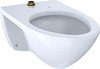 Toto CT708UG#01  White-CT708UG Elongated 1.0 GPF Wall-Mounted Flushometer Toilet Bowl with Top Spud and CeFiONtect, Cotton White