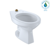 Toto CT705UNG#01  White-CT705UNG Elongated 1.0 GPF Floor-Mounted Flushometer Toilet Bowl with Top Spud and CeFiONtect Cotton White