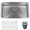 MISENO MNO163219SR MSS3219SR Undermount 32" X 19" Stainless Steel (16 gauge) Kitchen Sink - Includes Basin Rack and Drain 