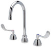 Zurn ZZ831B4XL17F  Widespread Faucet with 5-3/8" Gooseneck and 4" Wrist Blade Handles, 1.5 GPM Vandal-Resistant Pressure Compensating Female Aerator