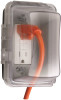 TAYMAC 289304 ® NON METALLIC STANDARD HORIZONTAL OR VERTICAL SINGLE GANG IN USE 16 IN 1 WEATHER PROOF COVER, CLEAR 092326102117 .