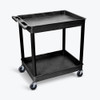 Luxor LUXTC11 -B H Wilson Multi-Purpose Large Tub Cart, 400 Lb, Thermoplastic Resin/Polyurethane/Hdpe, Full Size, Black.