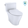 Toto MS642234CEFG#01 Nexus One-Piece Elongated 1.28 Gpf Universal Height Toilet With Cefiontect And Ss234 Softclose Seat, Washlet+ Ready, Cotton White MS642234CEFG01