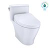 Toto MW6423056CUFGA#01 Washlet+ Nexus 1G One-Piece Elongated 1.0 Gpf Toilet With Auto Flush S550E Contemporary Bidet Seat, Cotton White MW6423056CUFGA01