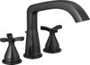 Delta DT27766BL Faucet Three Hole Roman Tub Trim Deck-Mount without Diverter Matte Black