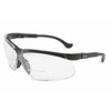 Uvex UVXS3762 Genesis Reading Magnifiers Safety Eyewear +2.0, Black Frame, Clear Ultra-Dura Hardcoat Lens.
